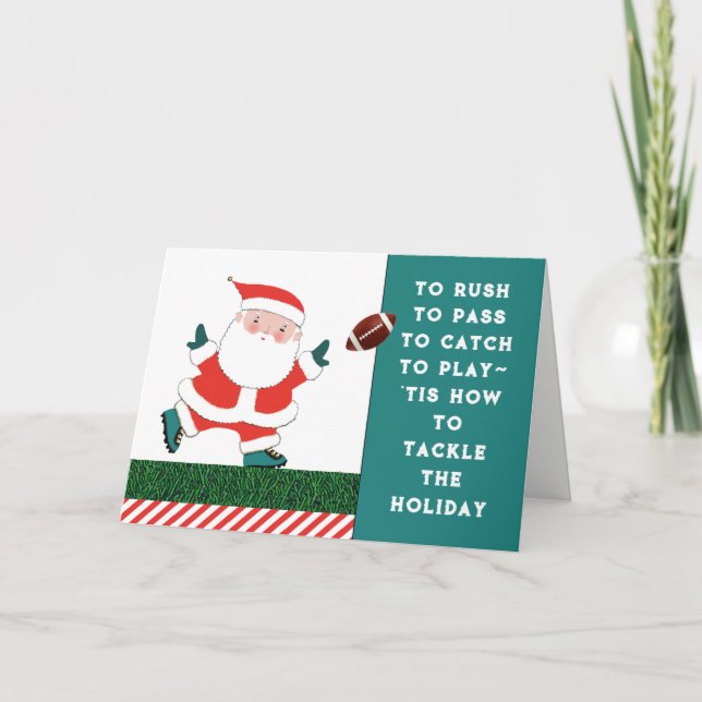 Funny Football Christmas Holiday Card (Front)