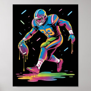 Funny Football Drip Boy Kid Youth Tie Dye Dripng F Poster
