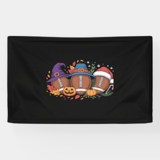 Funny Football Halloween Thanksgiving Xmas Spooky  Banner