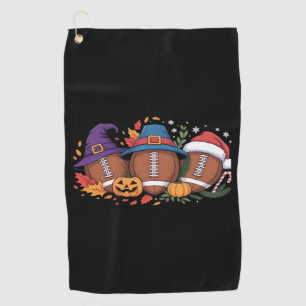 Funny Football Halloween Thanksgiving Xmas Spooky Golf Towel