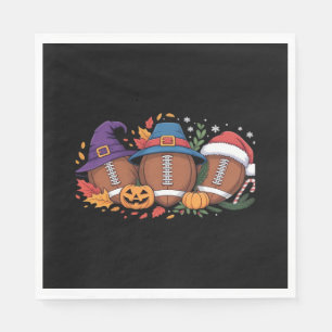 Funny Football Halloween Thanksgiving Xmas Spooky Napkin