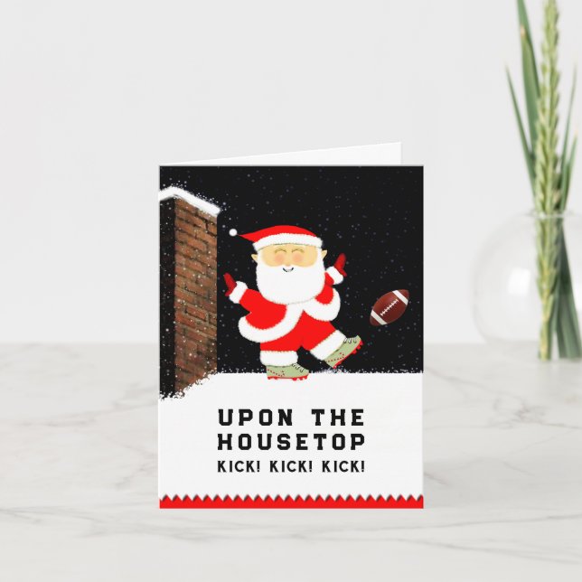 Funny Football Holiday Card (Front)