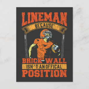 Funny Football Lineman Humour for Sportsman Postcard