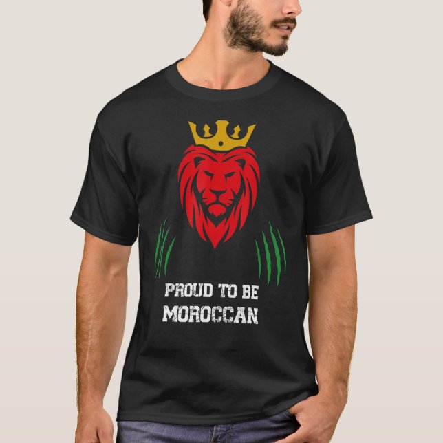 Funny Football lover, Moroccan Lion fans Football  T-Shirt (Front)
