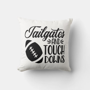 Funny Football Lover, Tailgate, Touchdown Black Cushion