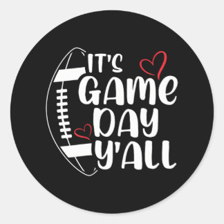 Funny Football Lover Women Football Game Day Classic Round Sticker