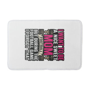 Funny Football Mum Vintage Engraving Shirt Design_ Bath Mat