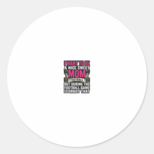 Funny Football Mum Vintage Engraving Shirt Design_ Classic Round Sticker