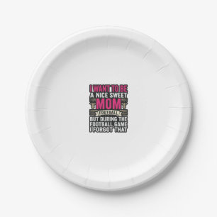 Funny Football Mum Vintage Engraving Shirt Design_ Paper Plate