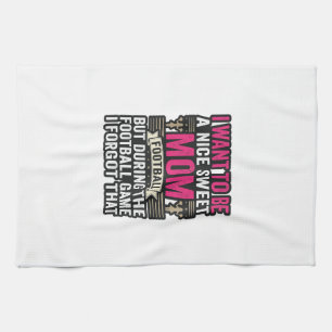 Funny Football Mum Vintage Engraving Shirt Design_ Tea Towel