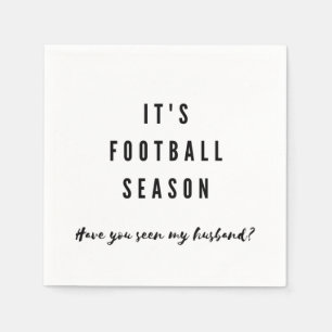 Funny Football Season Husband Super Bowl Napkin