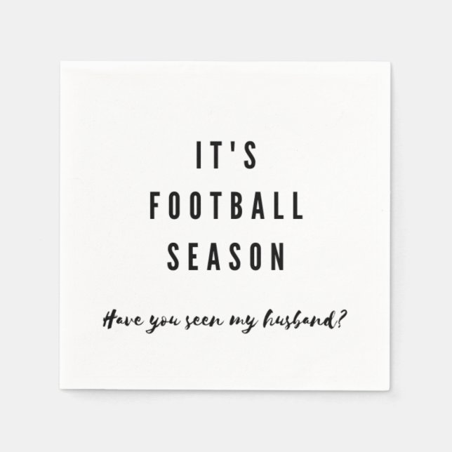 Funny Football Season Husband Super Bowl  Napkin (Front)