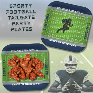 Funny Football Snack Game Day Party Paper Plate