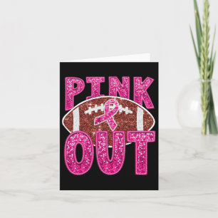 Funny Footbyll Pink Out Pink Ribbon Breast Cancer Card