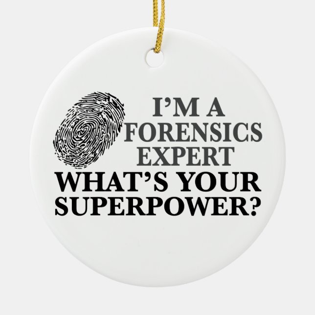 Funny Forensics Expert Ceramic Tree Decoration (Front)