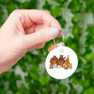 Funny Forest Animals Cute Woodland Creatures Key Ring