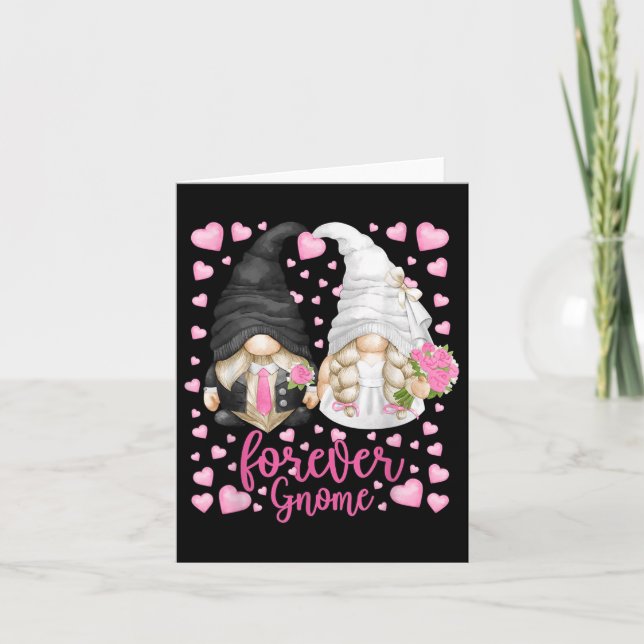 Funny Forever Gnome - Unique Wedding Gnomies Bride Card (Front)