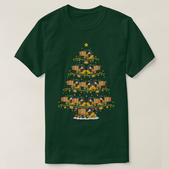 Funny Forklift Lover Matching Santa Forklift Chris T-Shirt (Design Front)