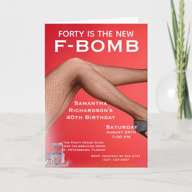 Funny Forty is the New F-Bomb Ladies Card (Front)