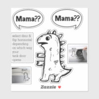 Funny Fossil Fuel decal Baby Dino Sketch