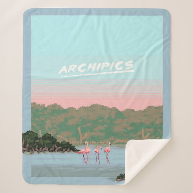 Funny Four Famingo Lovers | Flamingo Gifts Lover Sherpa Blanket (Front)