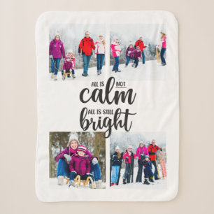 Funny Four Photo Collage All is Not Calm Sherpa Blanket