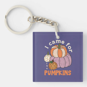 Funny Four Pumpkins Fall Key Ring