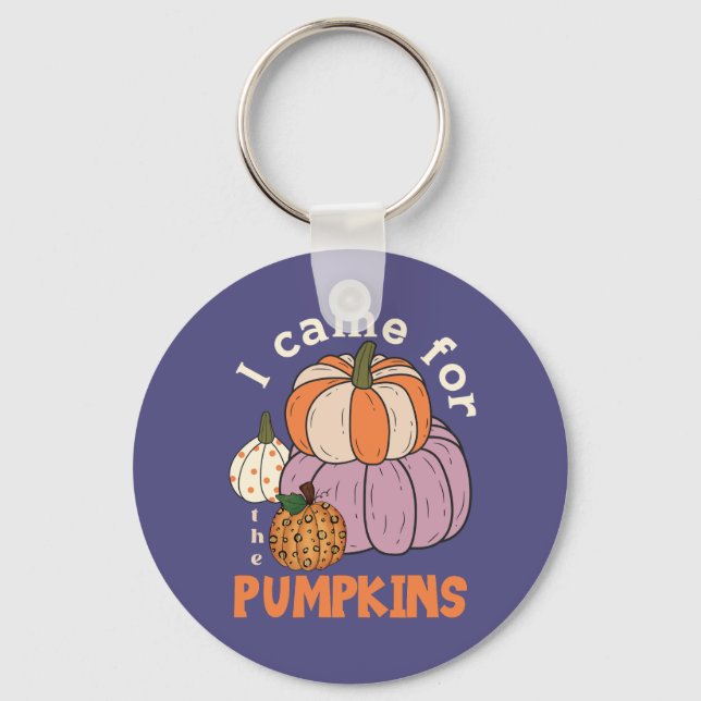 Funny Four Pumpkins Fall Key Ring (Front)