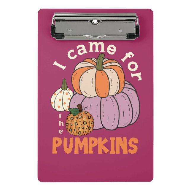 Funny Four Pumpkins Fall Mini Clipboard (Front)