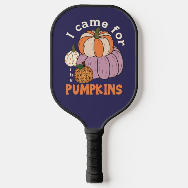 Funny Four Pumpkins Fall Pickleball Paddle (Front)