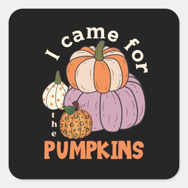 Funny Four Pumpkins Fall Square Sticker (Front)