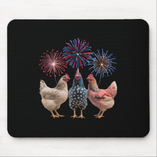 Funny Fourth Of July For Women Men Chicken Usa Hen Mouse Pad