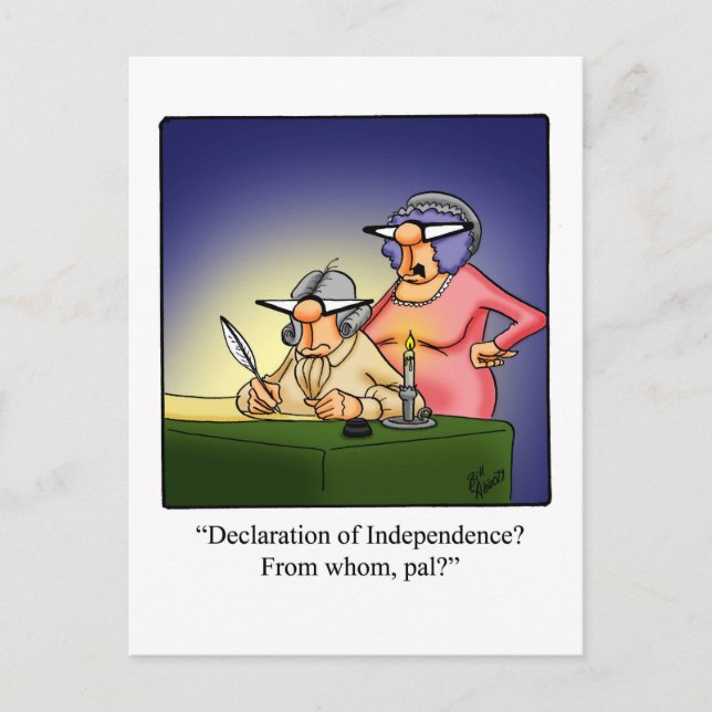 Funny Fourth Of July Humour Postcard (Front)