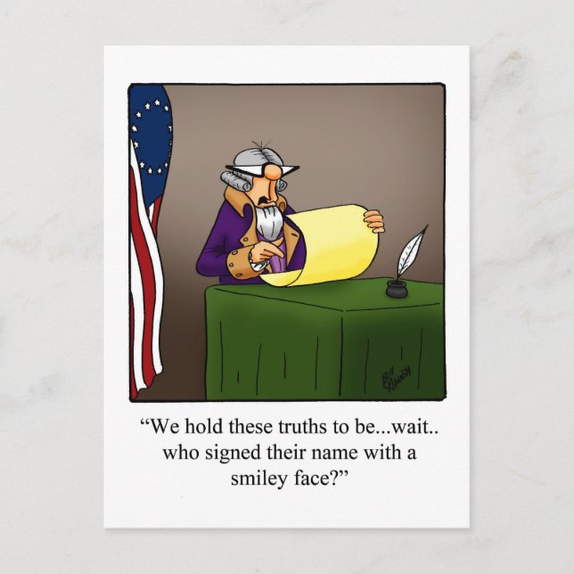 Funny Fourth Of July Humour Postcard (Front)