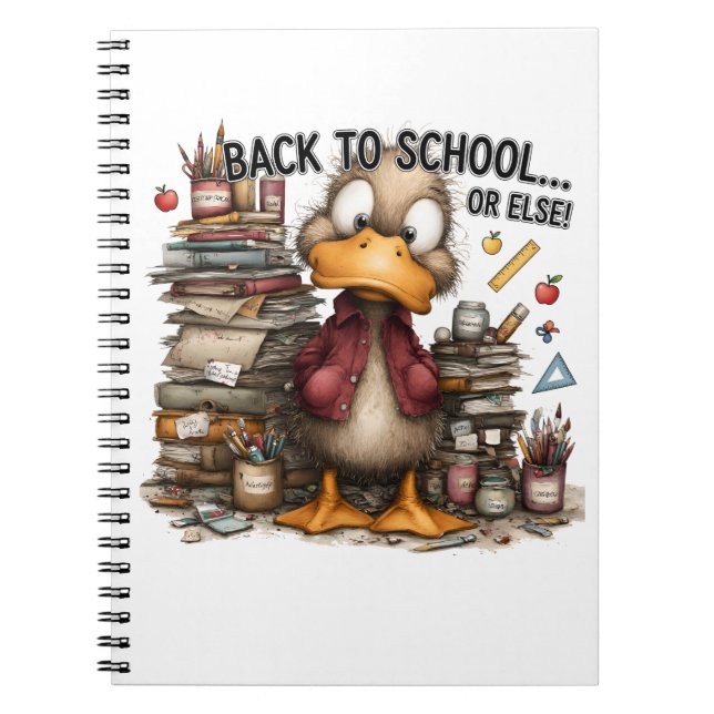 Funny Fowl Warning New Term Vibe Notebook (Front)
