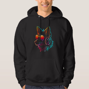Funny Fox Animal Headphone Graphic Cute Foxes Sung Hoodie