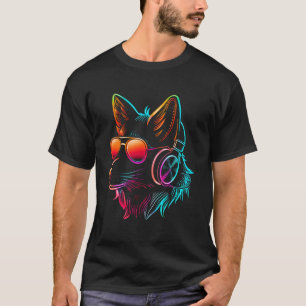 Funny Fox Animal Headphone Graphic Cute Foxes Sung T-Shirt