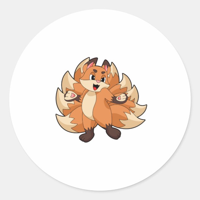 Funny Fox Classic Round Sticker (Front)