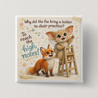 Funny Fox Dad Joke 15 Cm Square Badge