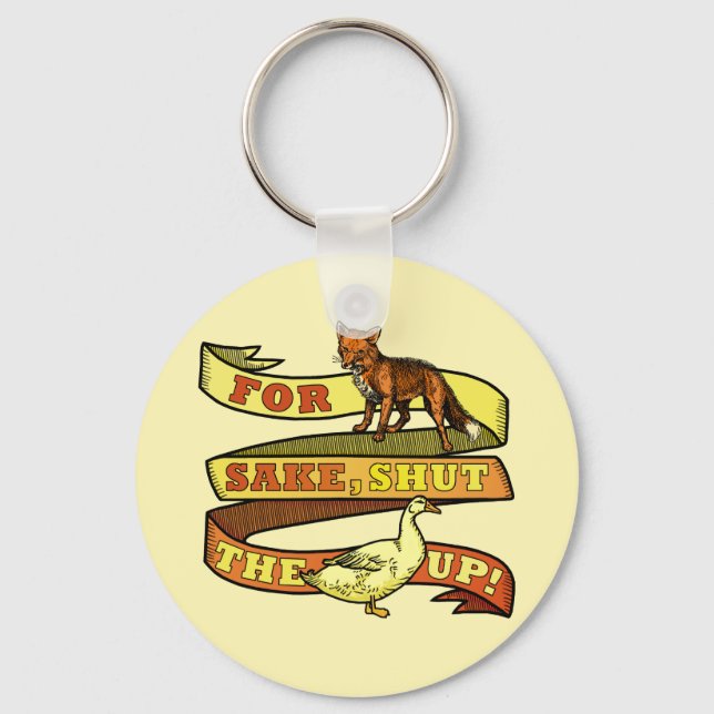 Funny Fox Duck Animal Pun Key Ring (Front)