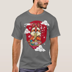 Funny Fox Eating Ramen Cute Vixen Japanese Noodles T-Shirt