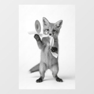 Funny Fox Holding Toilet Paper Minimalist Wildlife