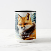 Funny Fox in a Mink New Year's Eve
