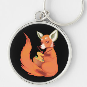Funny Fox Knitter Key Ring