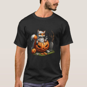 Funny Fox Mummy Pumpkin Halloween Mens Womens Kids T-Shirt