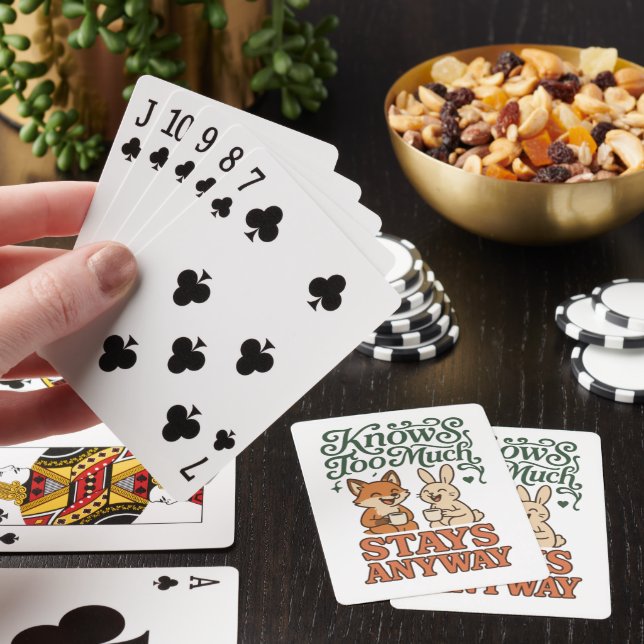  Funny Fox Rabbit Best Friends Playing Cards (In Situ)