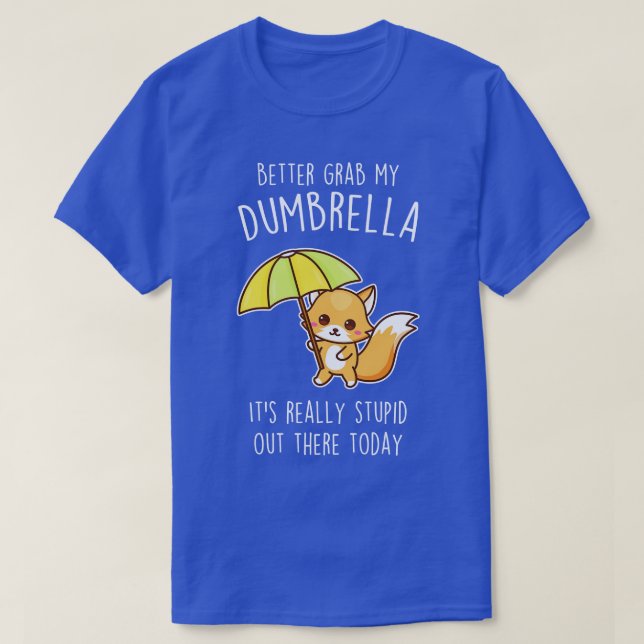 Funny Fox Umbrella T-Shirt (Design Front)