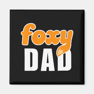 Funny Foxy Dad Retro Vintage Dad Cartoon Design Magnet