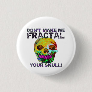 Funny Fractal Skull 3 Cm Round Badge