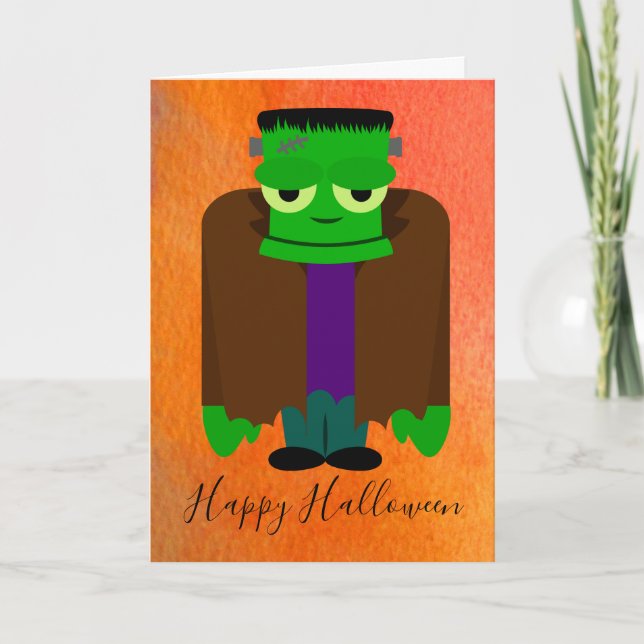 Funny franken monster Halloween theme Card (Front)